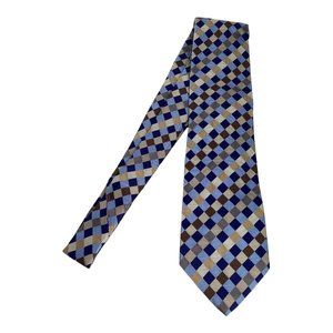 CARLES TYRWITT Blue Plaids & Checks Tie Made In Italy 58"-3.75" NWOT